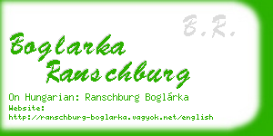 boglarka ranschburg business card